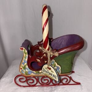Jim Shore Christmas “Jingle All The Way” Sleigh With 3 Ornaments
